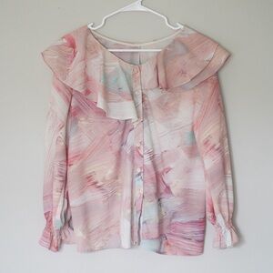 Pink blouse with ruffles size M